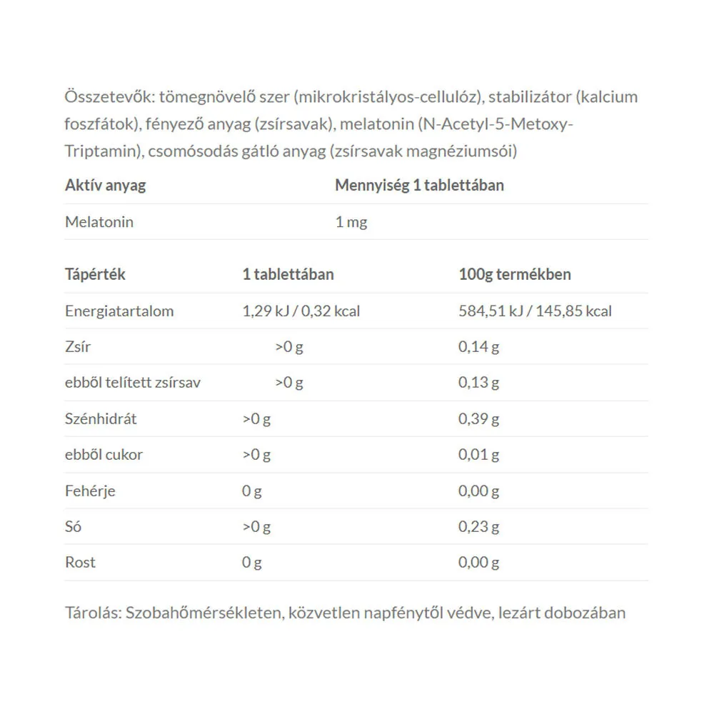 JutaVit Melatonin 1 mg (50 Tablets) – Kuva 2