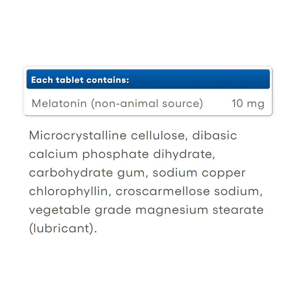 Natural Factors Melatonin Quick Release Plus Timed Release 10 mg (90 Tablets) – Kuva 2