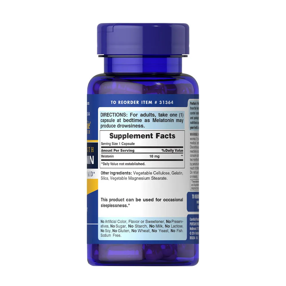 Puritan's Pride Melatonin 10 mg (120 Capsules) – Kuva 2