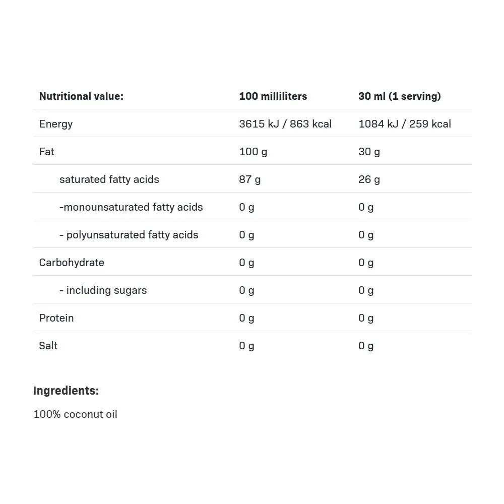 ALLNUTRITION Coconut Oil Unrefined (1000 ml) – Kuva 2