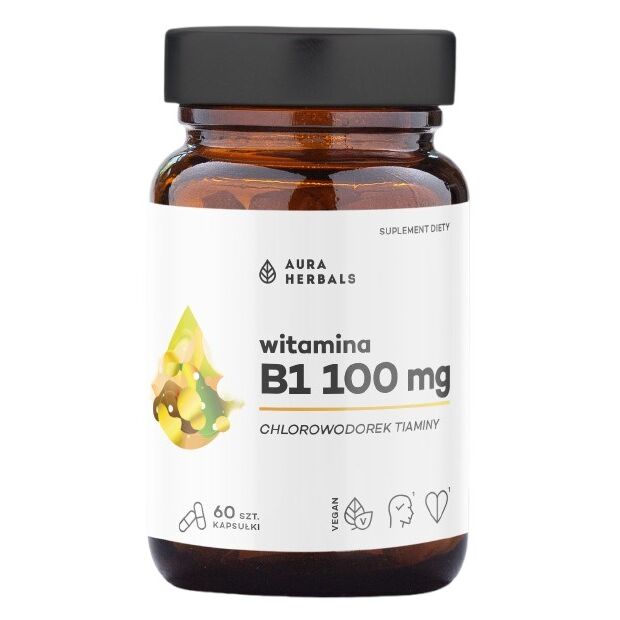 Aura Herbals - Vitamin B1 (tiamin) 100 mg, 60 kapsler