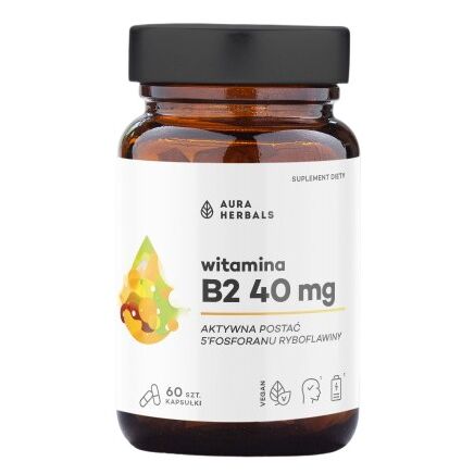 Aura Herbals - Vitamin B2 R-5-P 40 mg riboflavin, 60 kapsler
