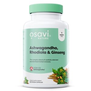 Ashwagandha + rodiola ja ginseng – 120 vegaanista kapselia – Viking Supplements