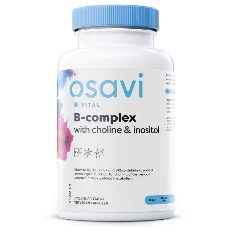 B-kompleks med cholin og inositol - B-kompleks med cholin og inositol - 120 veganske kapsler