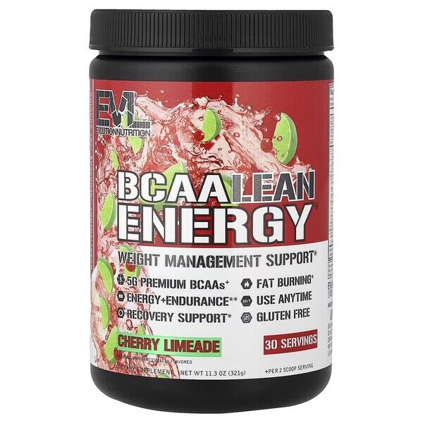 EVLution Nutrition - BCAA Lean Energy, Kirsebær-limeade + 321 g