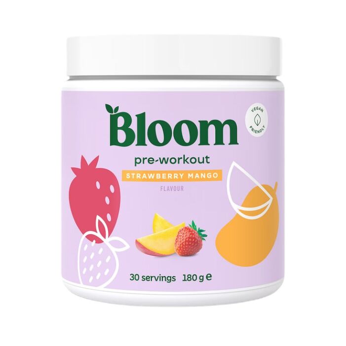 Bloom Pre-Workout, jordbær-mango 180 g billede