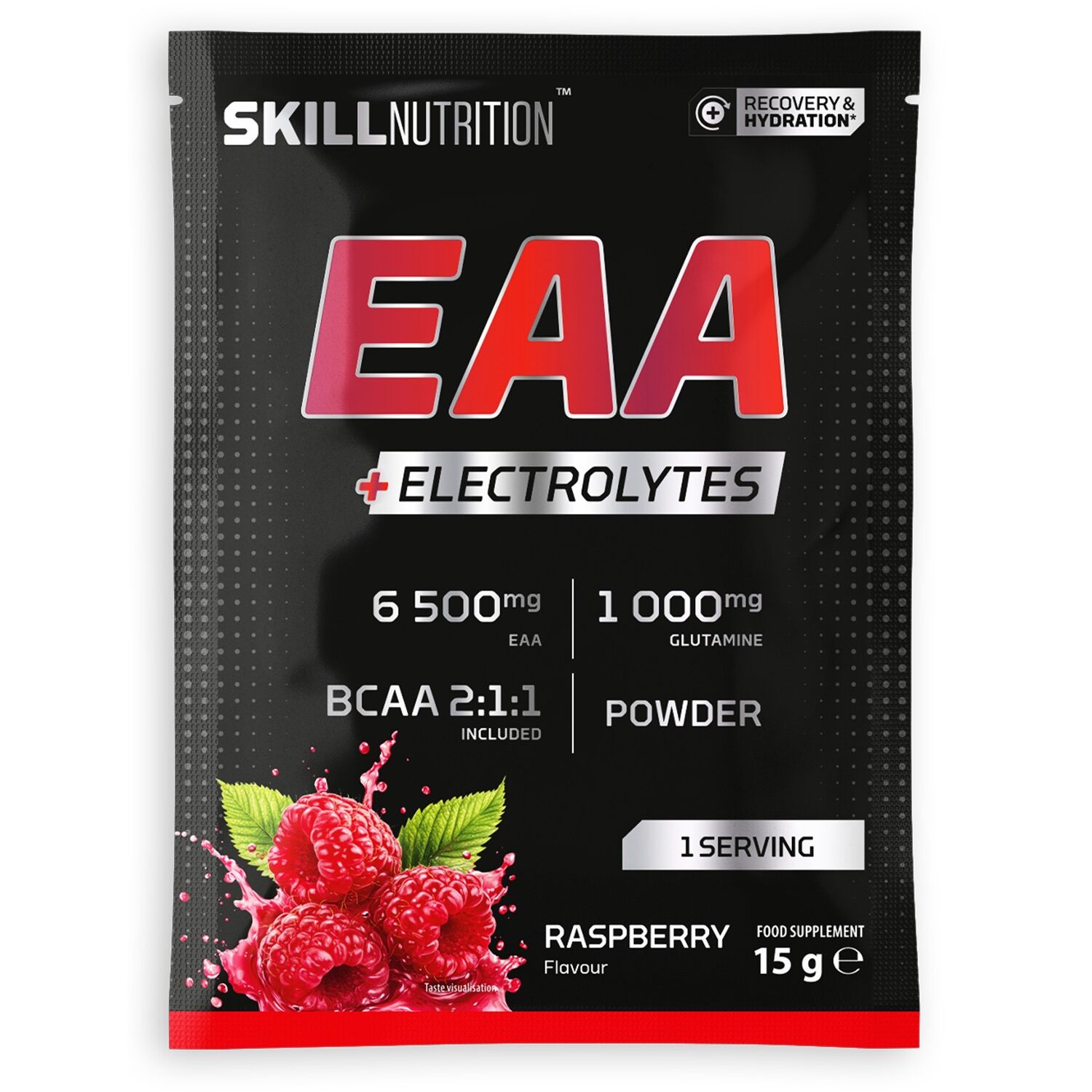 EAA + elektrolytter, hindbær 15 g (1 portion) billede