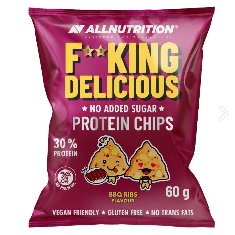 Allnutrition Fitking Lækre proteinchips, BBQ Ribs 60 g billede
