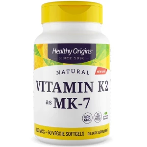Healthy Origins K2-vitamiini MK7 100 mcg 60 pehmeää kapselia - Viking Supplements