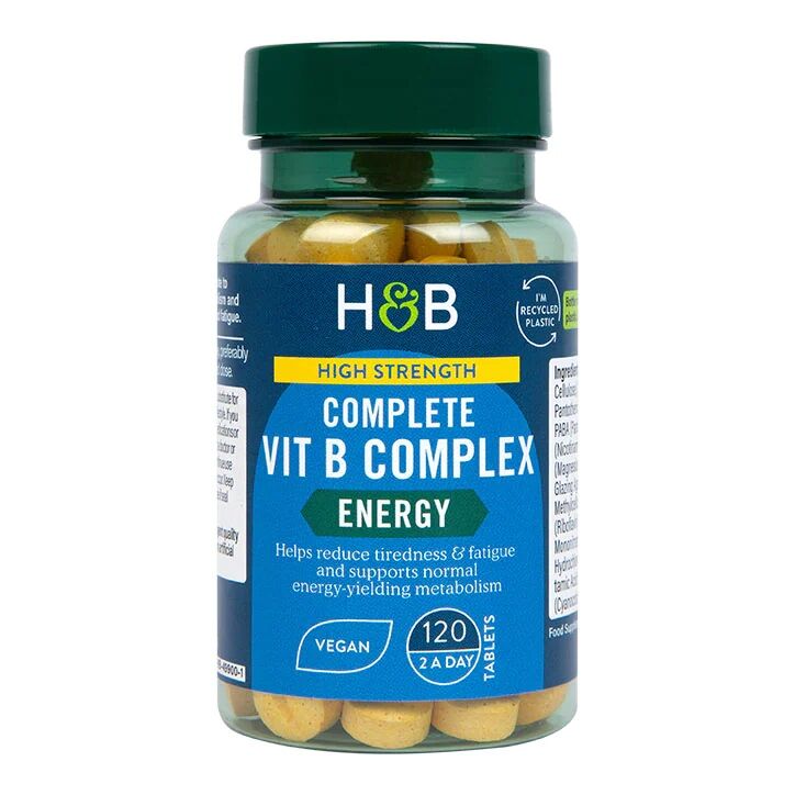 Komplet B-vitaminkompleks med høj styrke 120 tabletter