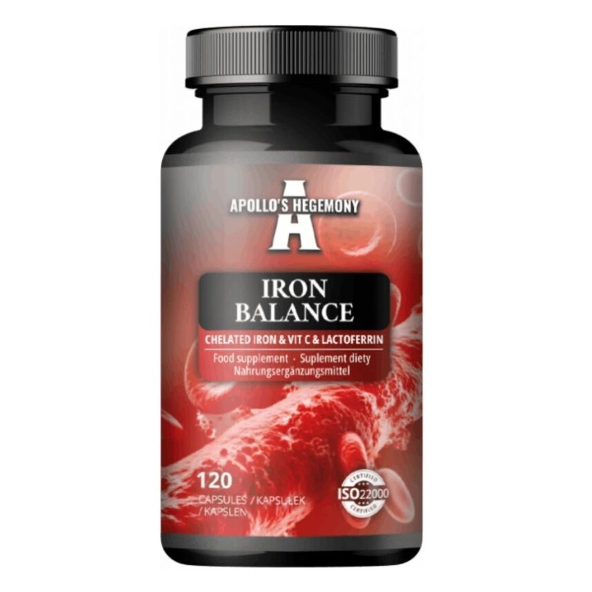 Iron Balance: kelatoitu rauta, C-vitamiini ja laktoferriini – 120 kapselia – Viking Supplements
