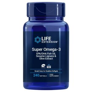 LIFE EXTENSION Super Omega-3 EPA/DHA, sisältää seesamilignaanit ja oliiviuutteita – EU-versio (240 helposti nieltävää sgels-kapselia) – Viking Supplements