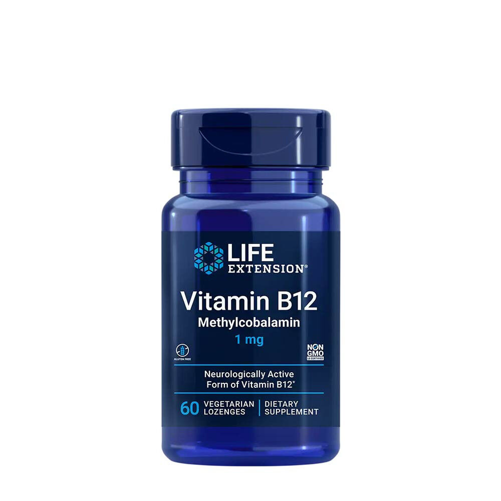 Life Extension – B12-vitamiini (metyylikobalamiini) 1 mg (60 imeskelytablettia) – Viking Supplements