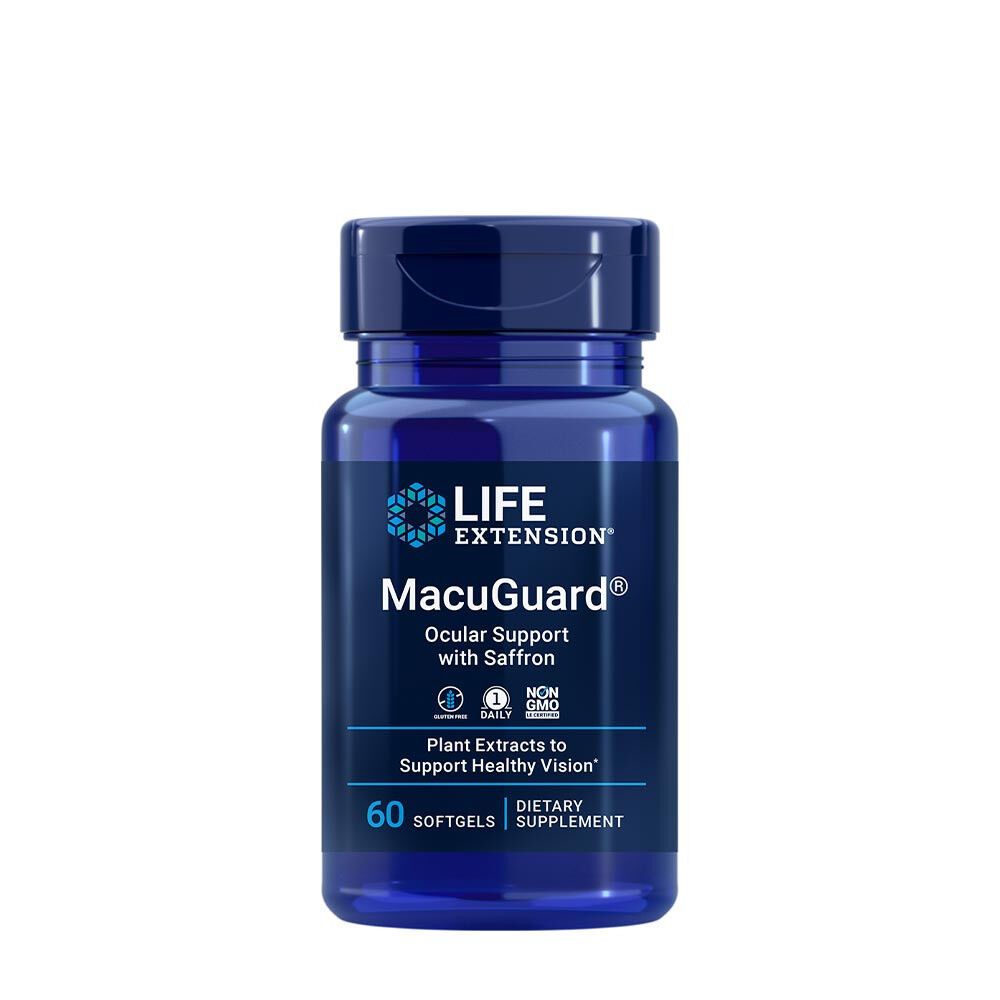 MacuGuard - silmien hyvinvointia tukeva valmiste, jossa on sahramia – 60 pehmeää kapselia – Viking Supplements