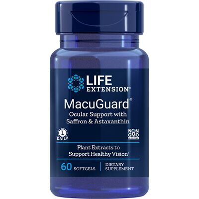 MacuGuard - silmien hyvinvointia tukeva valmiste, jossa on sahramia ja astaksantiinia – 60 pehmeää kapselia – Viking Supplements