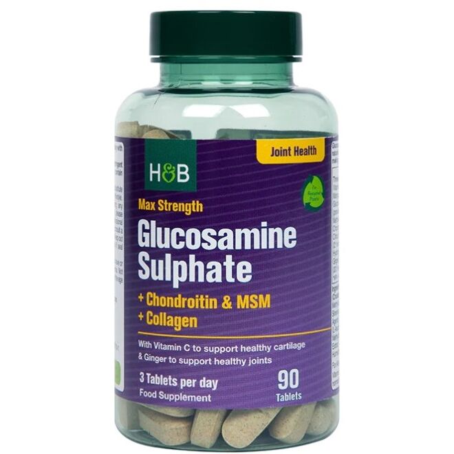 Max Strength Glucosamine Sulphate + Chondroitin & MSM + Collagen 90 tablets