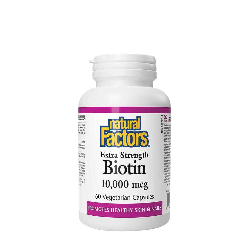 Natural Factors Biotin Extra Strength 10.000 mcg (60 kapsler) billede