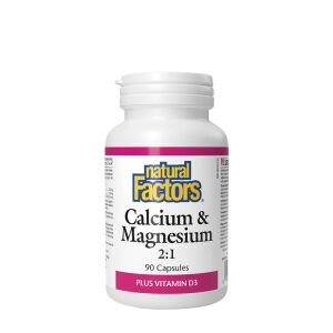 Natural Factors Kalsium & Magnesium 2:1 Plus D3-vitamiini (90 kapselia) – Viking Supplements