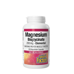 Natural Factors Magnesiumbisglycinaatti Pure 200 mg (250 kapselia) – Viking Supplements