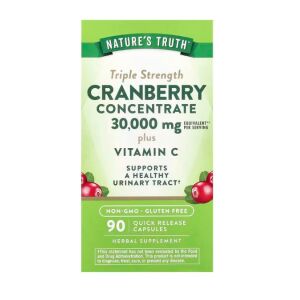 Nature's Truth - kolminkertainen vahvuus karpalokonsentraatti ja C-vitamiini – 90 kapselia – Viking Supplements