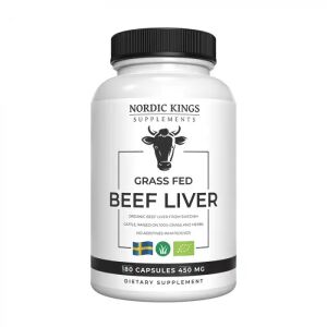 Nordic Kings 100% Ruoholla ruokitun luomunaudan maksa – 180 kapselia - Viking Supplements