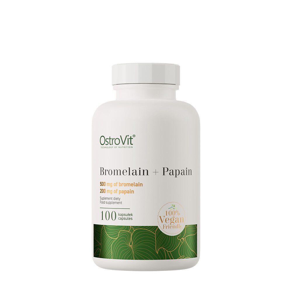 Ostrovit - Bromelain + Papain 100% Vege, 100 kapsler