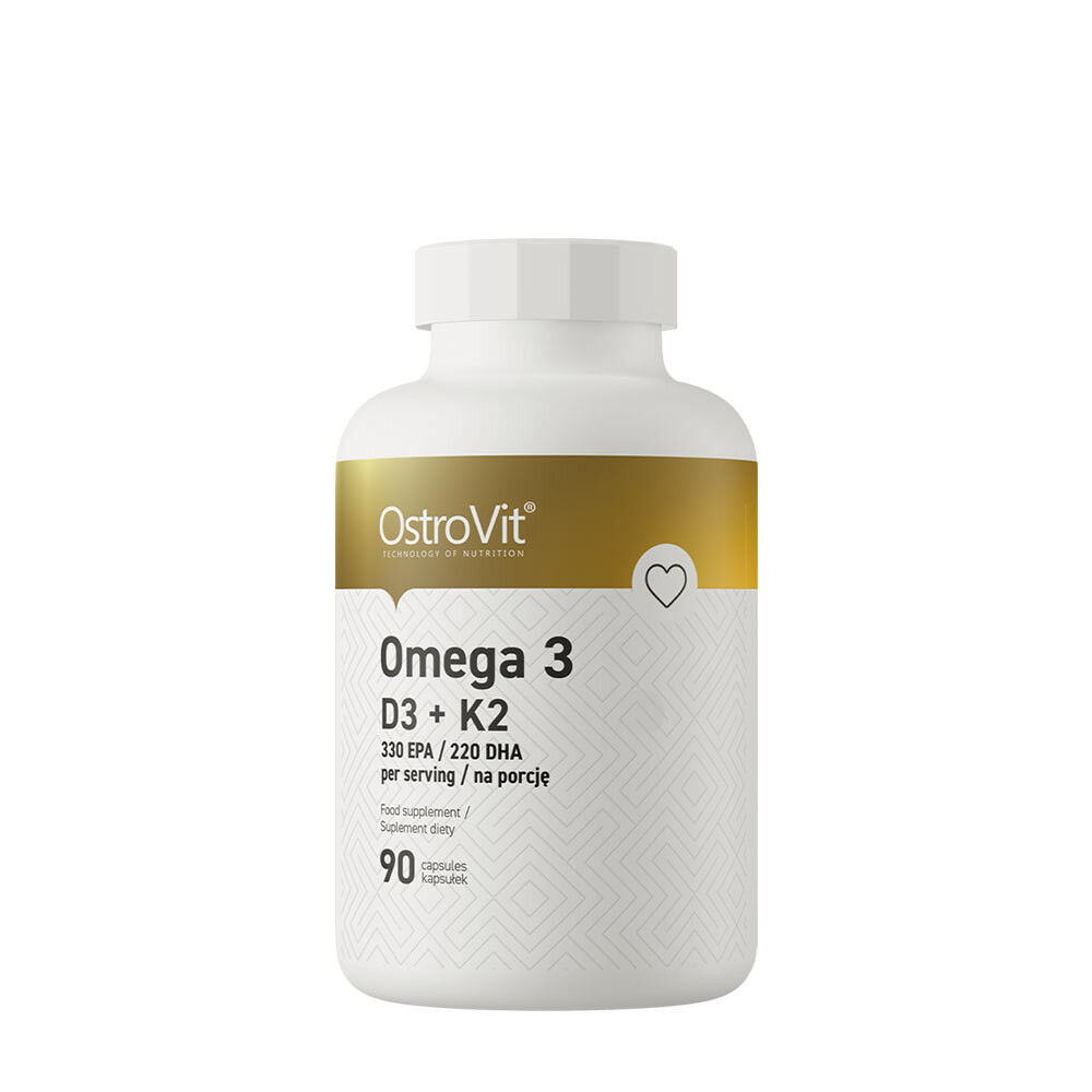 OstroVit - Omega 3 D3 + K2, 90 kapsler