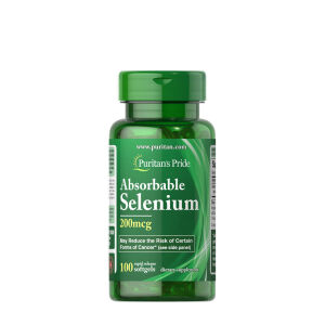 Puritan’s Pride - imeytyvä seleeni 200 mcg (100 pehmeää kapselia) - Viking Supplements