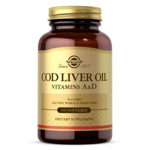 SOLGAR-kalanmaksaöljy – A- ja D-vitamiinit (100 kapselia) – Viking Supplements