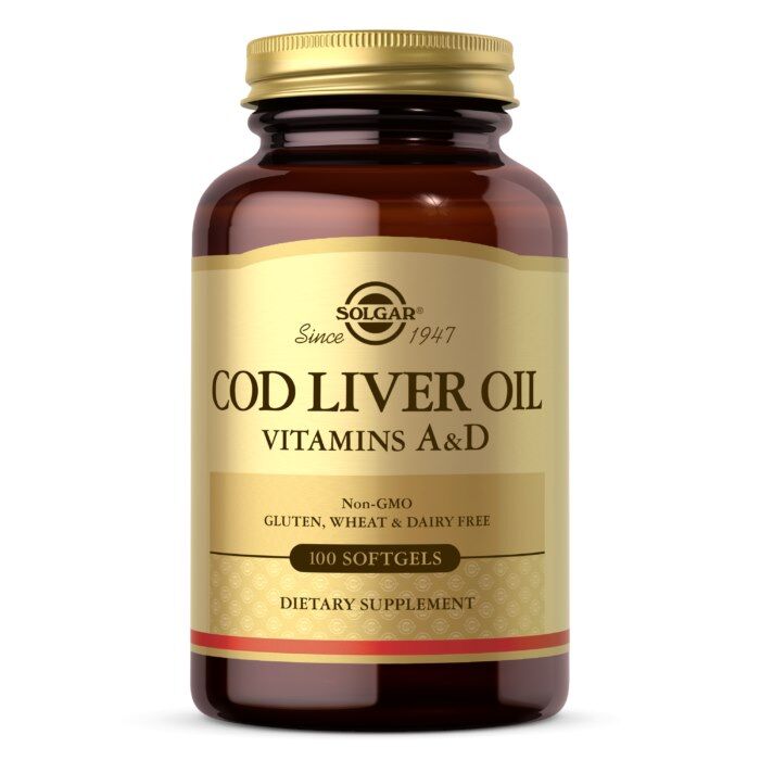 SOLGAR-kalanmaksaöljy – A- ja D-vitamiinit (100 kapselia) – Viking Supplements