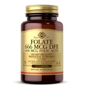 SOLGAR Folaatti 666 mcg DFE (400 mcg foolihappoa) (250 tablettia) – Viking Supplements