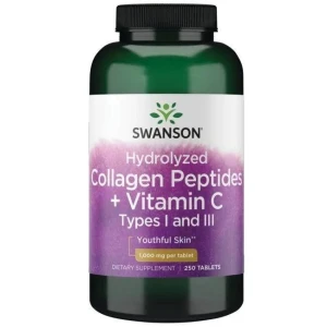 SWANSON Hydrolysoitu kollageeni I ja III + C 250 tablettia - Viking Supplements