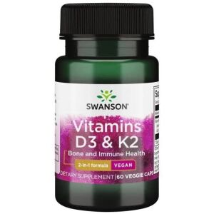 SWANSON D3-vitamiini 2000 IU + K2 75 mcg 60 kapselia – Viking Supplements