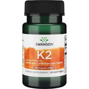 SWANSON Luonnollinen K2-vitamiini 100 mcg, 30 kapselia – Viking Supplements