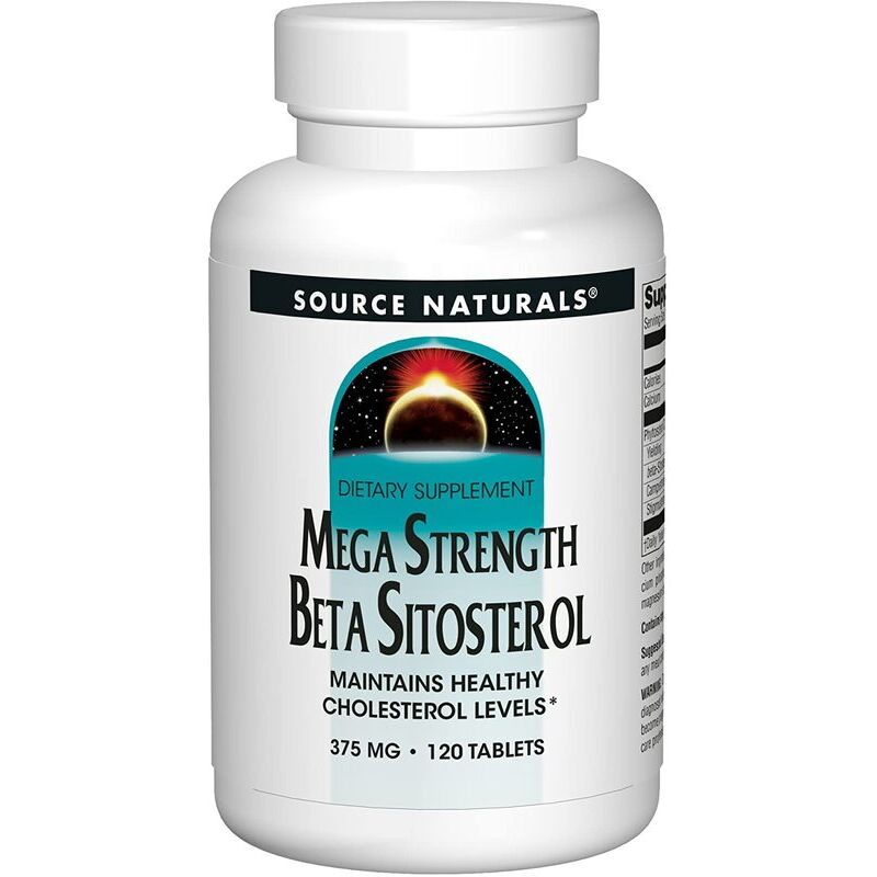 Source Naturals Mega Strength Beta-sitosterol 375 mg, 120 vegetabilske tabletter