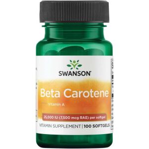 Swanson Beta-karoteeni 25 000 IU (7 500 mcg) 100 pehmeää kapselia – Viking Supplements