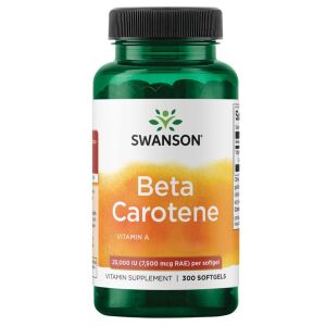 Swanson Beta-karoteeni 25 000 IU (7 500 mcg) 300 pehmeää kapselia – Viking Supplements