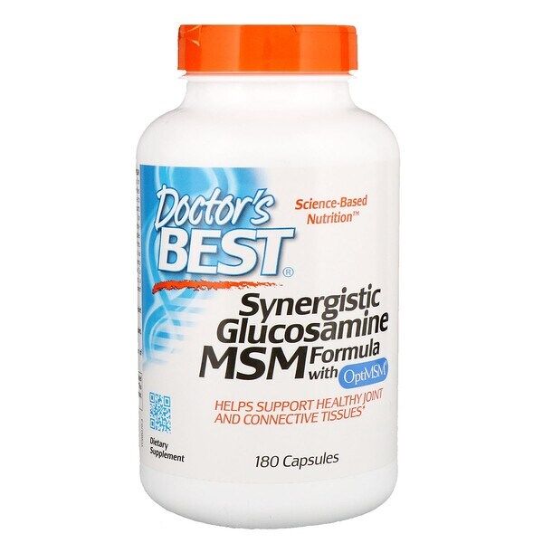 Synergistinen glukosamiini-MSM-valmiste, jossa on OptiMSM – 180 kapselia – Viking Supplements