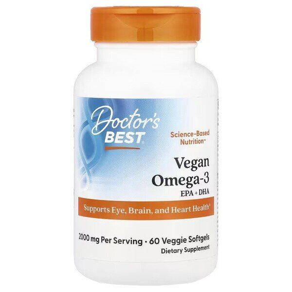 Vegaaninen omega-3 EPA + DHA – 60 kasvisperäistä pehmeää kapselia – Viking Supplements