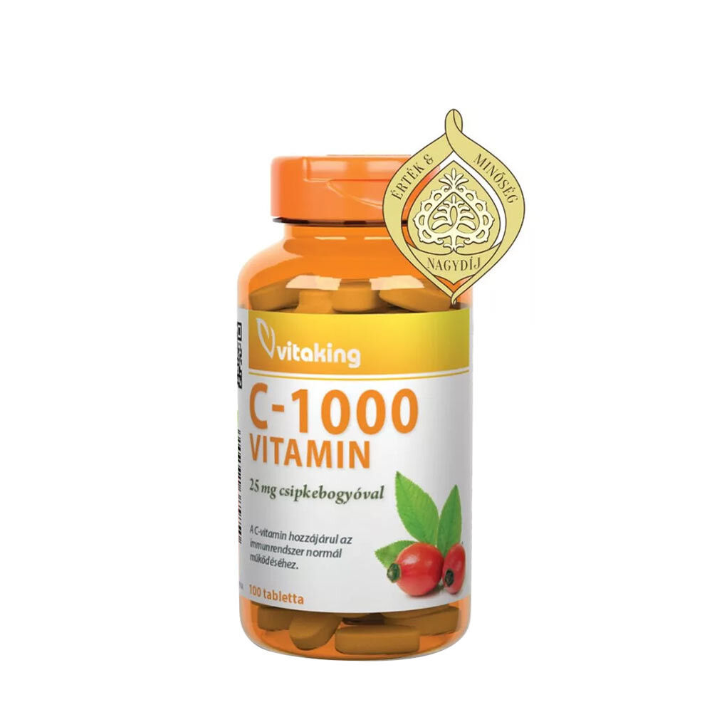 Vitaking C-1000 mg, ruusunmarjaa 25 mg (100 tablettia) – Viking Supplements