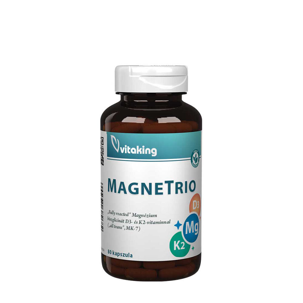 Vitaking - MagneTrio D3+K2+ Magnesium Bisglycinat 80 Kapsler