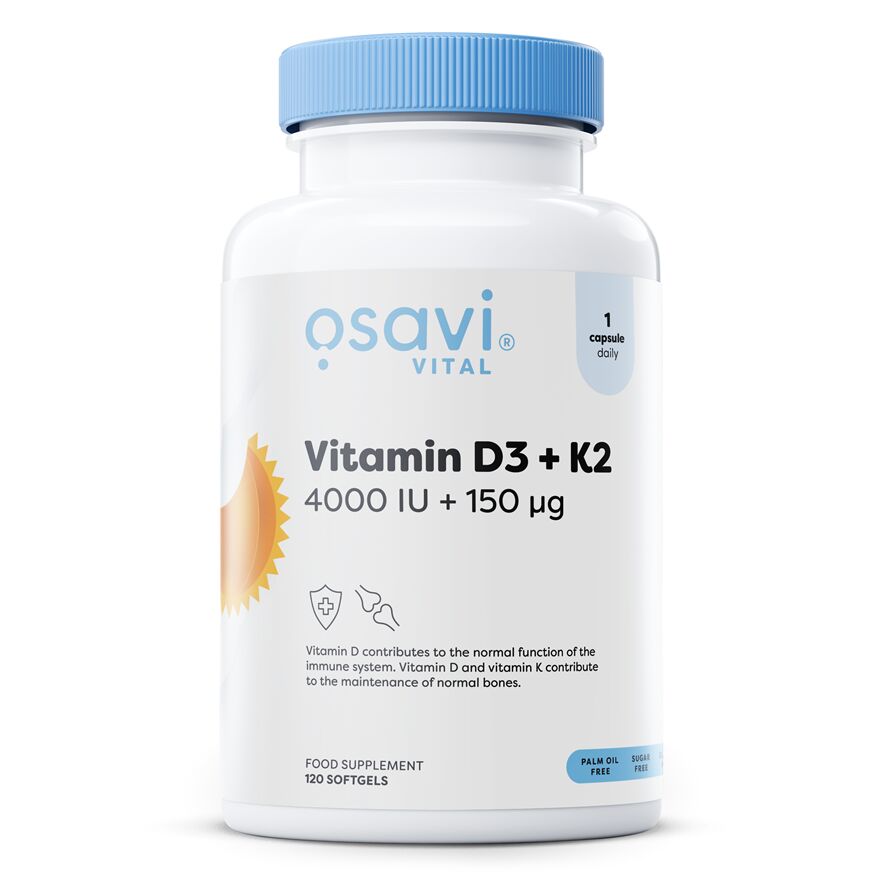Osavi - Vitamin D3 + K2, 4000IU + 150mcg - 120 softgels
