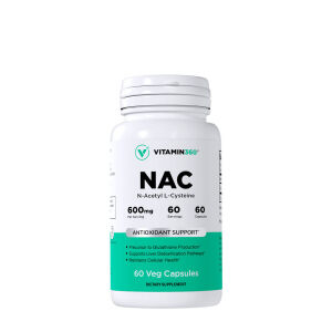 Vitamin360 NAC 600 mg - N-Acetyl L-Cysteine (60 Veg Capsules) - Viking Supplements