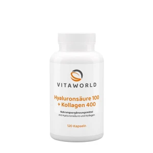 Vitaworld Hyaluronihappo 100 + Kollageeni 400 (120 kapselia) - Viking Supplements