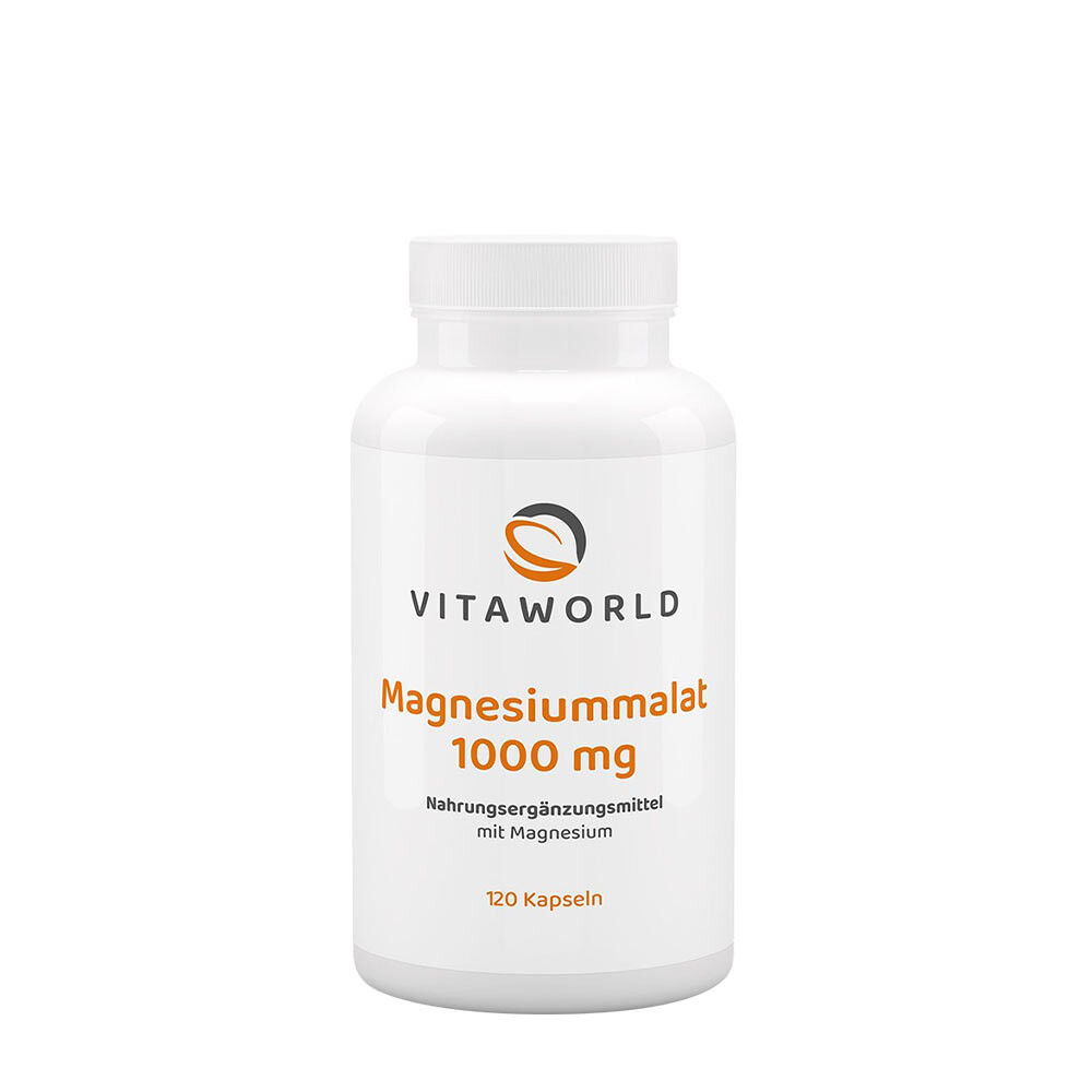 Vitaworld Magnesiummalat 1000 mg (120 kapsler)